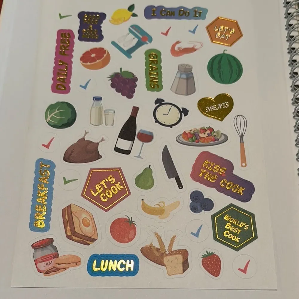 White Recipe Book with Gold Accents